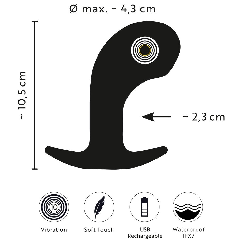 Anos Big Head Prostate Plug With Vibration Black | Prostate Stimulator | Anos | Bodyjoys