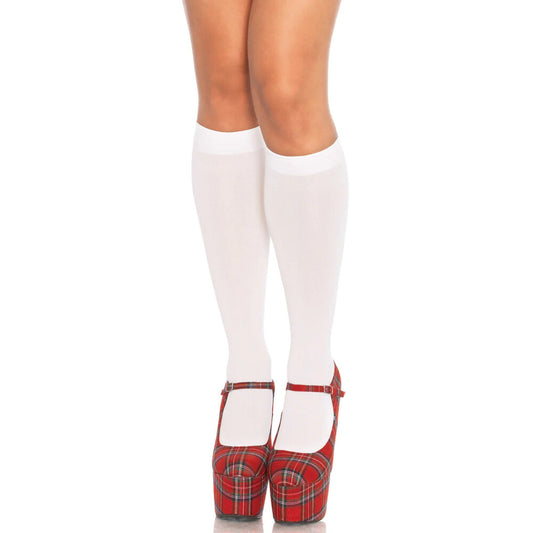 Leg Avenue Nylon Knee Highs White Size 6 To 12 | Sexy Costume | Leg Avenue Lingerie | Bodyjoys