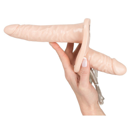 Strap-On Duo Vibrating Dongs Flesh | Double Strap-On | You2Toys | Bodyjoys