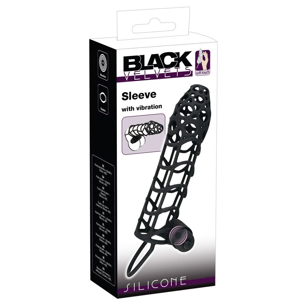 Black Velvets Soft Touch Penis Cage Sleeve And Vibe | Penis Sheath | You2Toys | Bodyjoys
