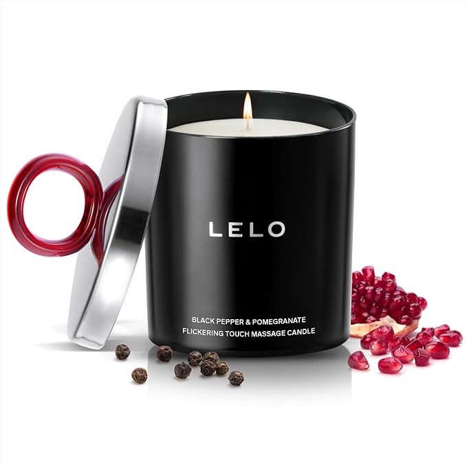 Lelo Black Pepper And Pomegranate Flickering Touch Massage Candle | Massage Candle | Lelo | Bodyjoys