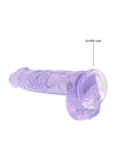 RealRock 6 Inch Realistic Crystal Clear Dildo Purple | Realistic Dildo | Shots Toys | Bodyjoys