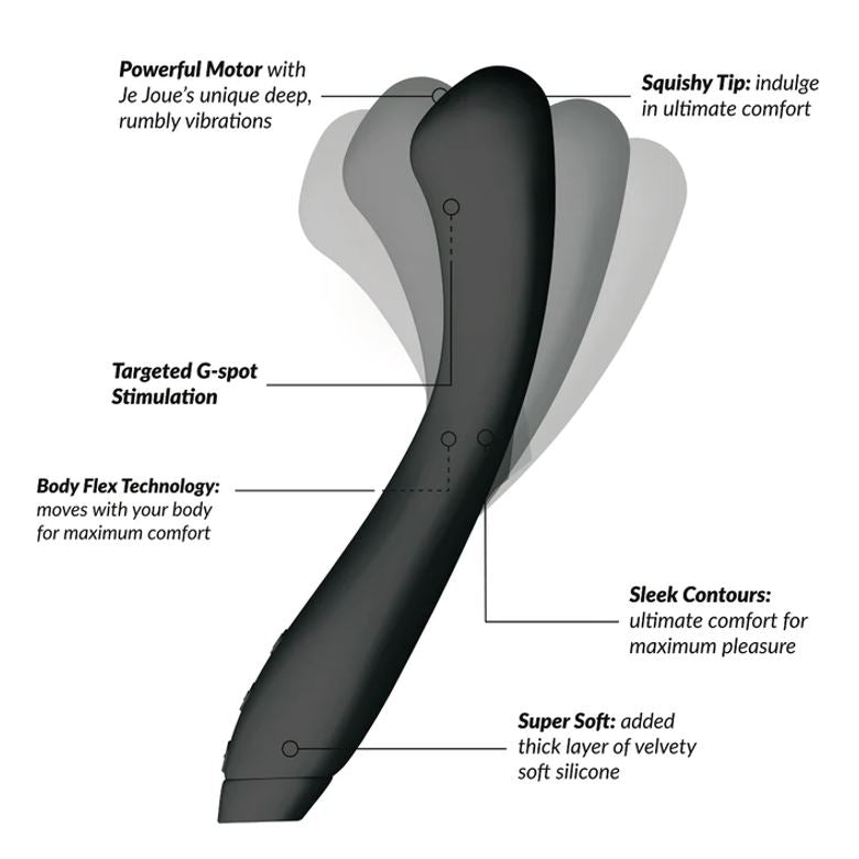 Je Joue Juno Flex G-Spot Vibrator Black | G-Spot Vibrator | Je Joue | Bodyjoys