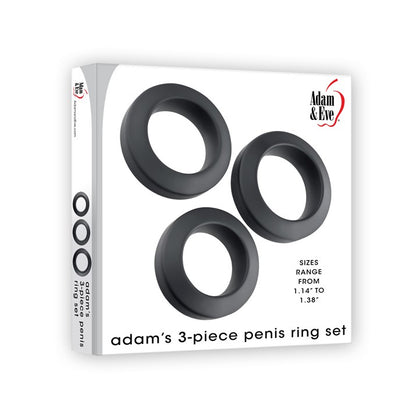 Adam And Eve Adam’s 3-Piece Penis Ring Set Black | Cock Ring Set | Adam and Eve | Bodyjoys