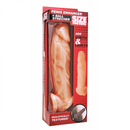 Realistic Penis Enhancer And Ball Stretcher 8 Inch Beige | Penis Sheath | XR Brands | Bodyjoys