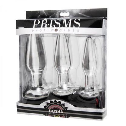 Prism Dosha Glass Anal Plug Kit 3 Pieces | Glass Butt Plug | XR Brands | Bodyjoys