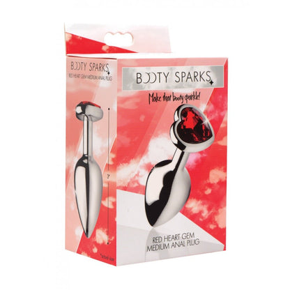 Booty Sparks Red Heart Anal Plug Medium | Jewelled Butt Plug | XR Brands | Bodyjoys