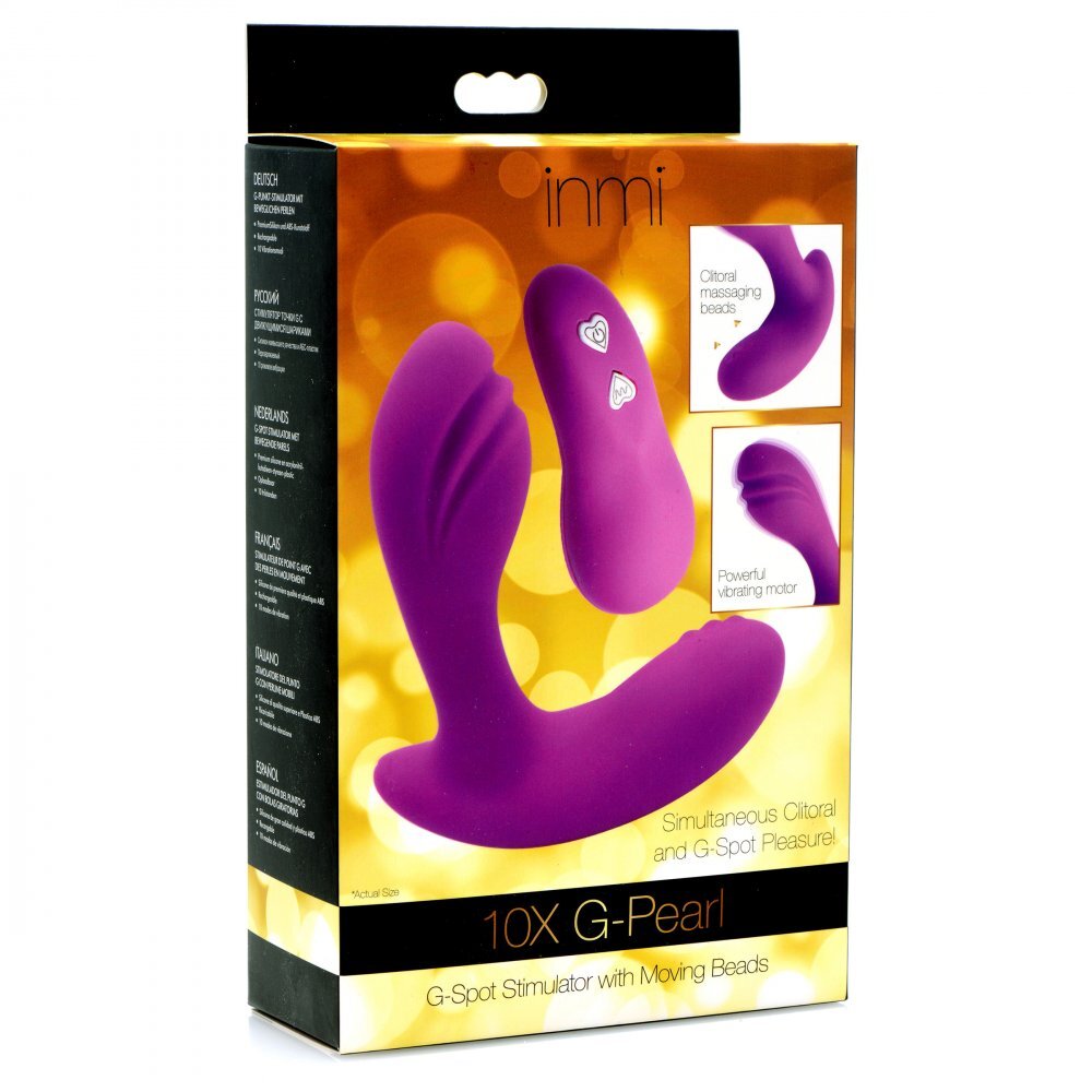 Inmi G-Pearl 10X G-Spot Stimulator With Moving Beads Purple | G-Spot Vibrator | XR Brands | Bodyjoys