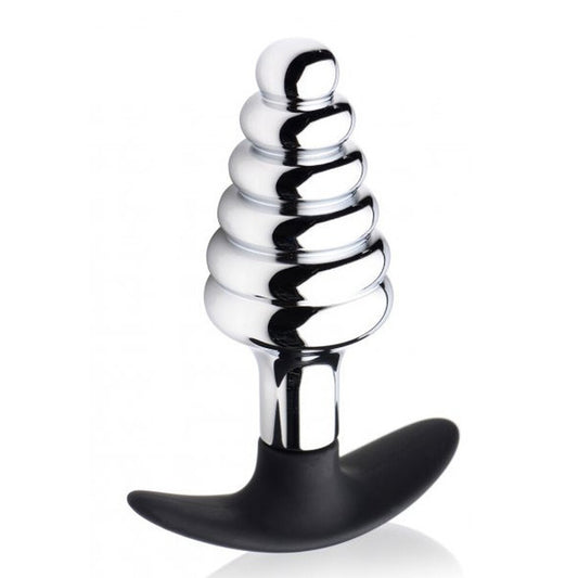 Master Series Dark Hive Metal And Silicone Ribbed Anal Plug | Metal Butt Plug | Master Series | Bodyjoys