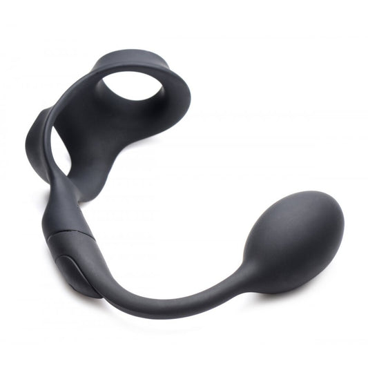 Alpha Pro 10X P-Bomb Cock And Ball Ring With Vibrating Anal Plug | Anal Cock Ring | XR Brands | Bodyjoys