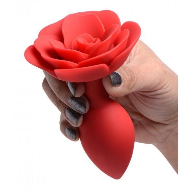 Master Series Booty Bloom Silicone Rose Anal Plug Red | Classic Butt Plug | Master Series | Bodyjoys