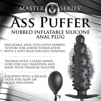 Master Series Ass Puffer Nubbed Inflatable Silicone Butt Plug | Inflatable Butt Plug | Master Series | Bodyjoys