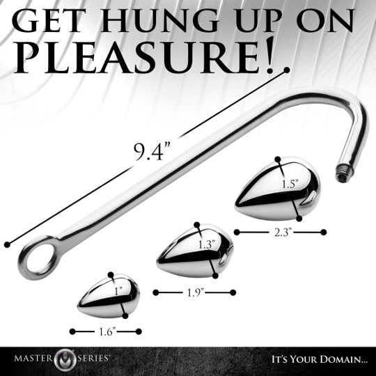 Master Series Anal Hook Training Set With 3 Plugs | Metal Butt Plug | Master Series | Bodyjoys