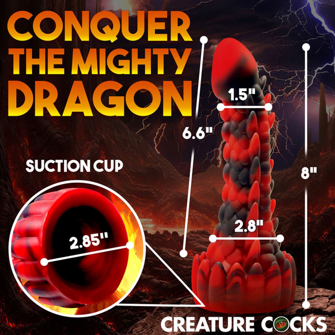 Creature Cocks Demon Rising Scaly Dragon Silicone Dildo | Fantasy Dildo | XR Brands | Bodyjoys