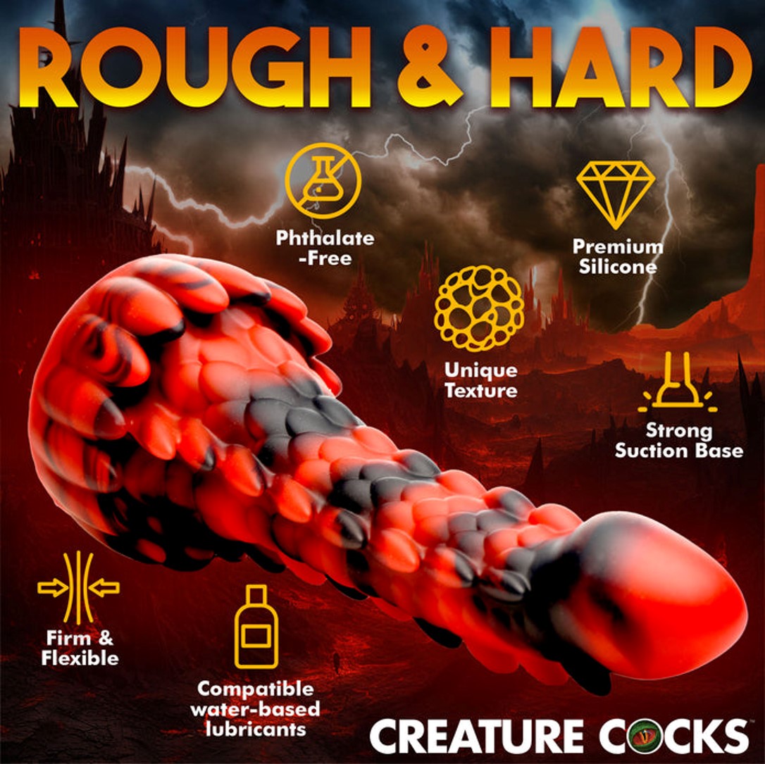 Creature Cocks Demon Rising Scaly Dragon Silicone Dildo | Fantasy Dildo | XR Brands | Bodyjoys