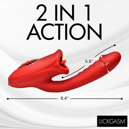 Lickgasm Deep Kiss Kissing Silicone Rabbit Vibrator Red | Rabbit Vibrator | XR Brands | Bodyjoys