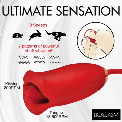 Lickgasm Magic Kiss Clit Stimulator With Thrusting Vibrator | Clitoral Vibrator | XR Brands | Bodyjoys