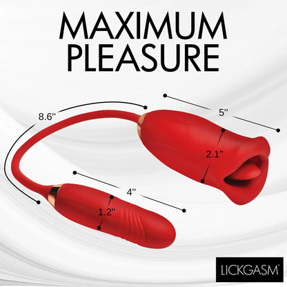 Lickgasm Magic Kiss Clit Stimulator With Thrusting Vibrator | Clitoral Vibrator | XR Brands | Bodyjoys