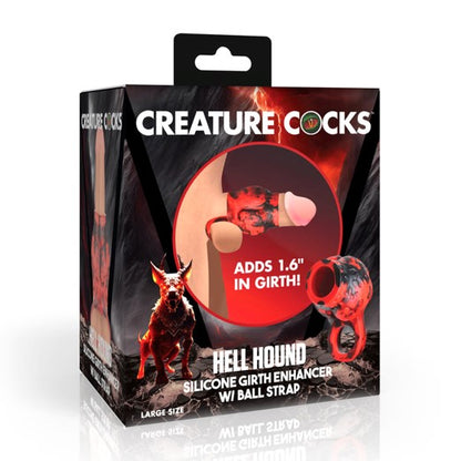 Creature Cocks Hell Hound Girth Enhancer With Ball Strap | Penis Sheath | XR Brands | Bodyjoys