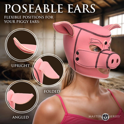 Master Series Swine Pig Neoprene Hood Pink | Bondage Hoods & Masks | Master Series | Bodyjoys