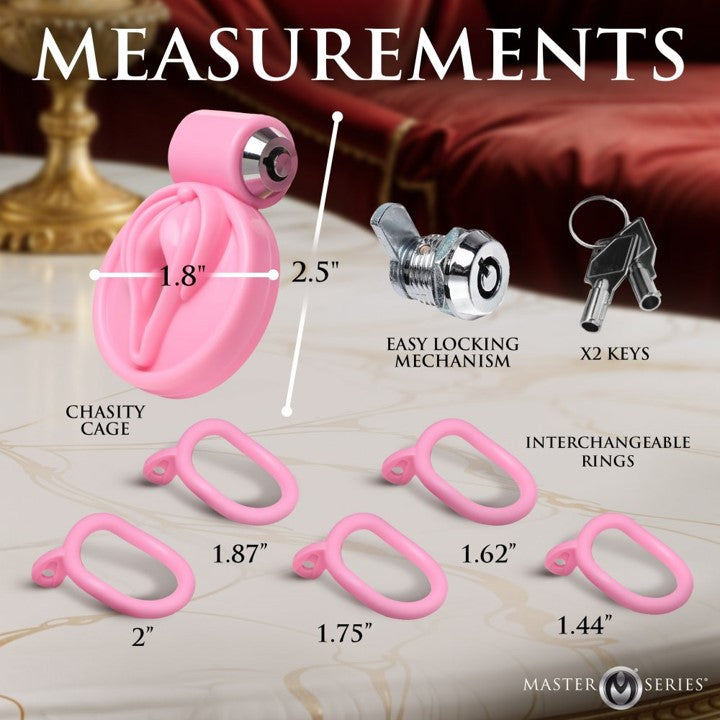 Master Series Pussification Vulva Chasity Cage Pink | Chastity Cage | Master Series | Bodyjoys