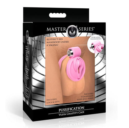 Master Series Pussification Vulva Chasity Cage Pink | Chastity Cage | Master Series | Bodyjoys