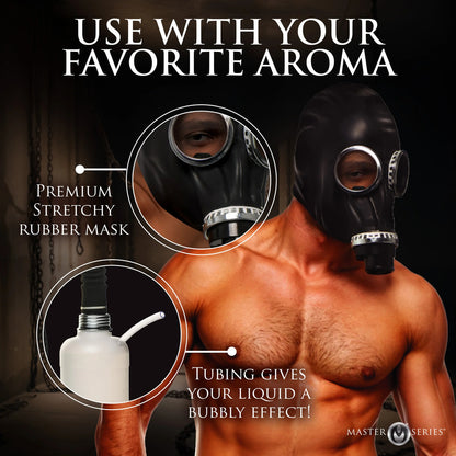 Master Series Dark Inhaler Gas Mask With Aroma Bottle | Bondage Hoods & Masks | Master Series | Bodyjoys