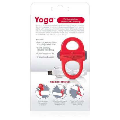 Screaming O Charged Yoga Rechargeable Reversible Cock Ring Red | Vibrating Cock Ring | Screaming O | Bodyjoys