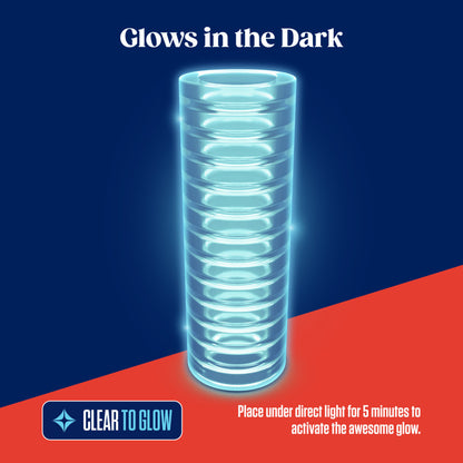 Rize Ribz Self-Lubricating Glow-In-The-Dark Stroker Clear | Male Masturbator | Blush Novelties | Bodyjoys
