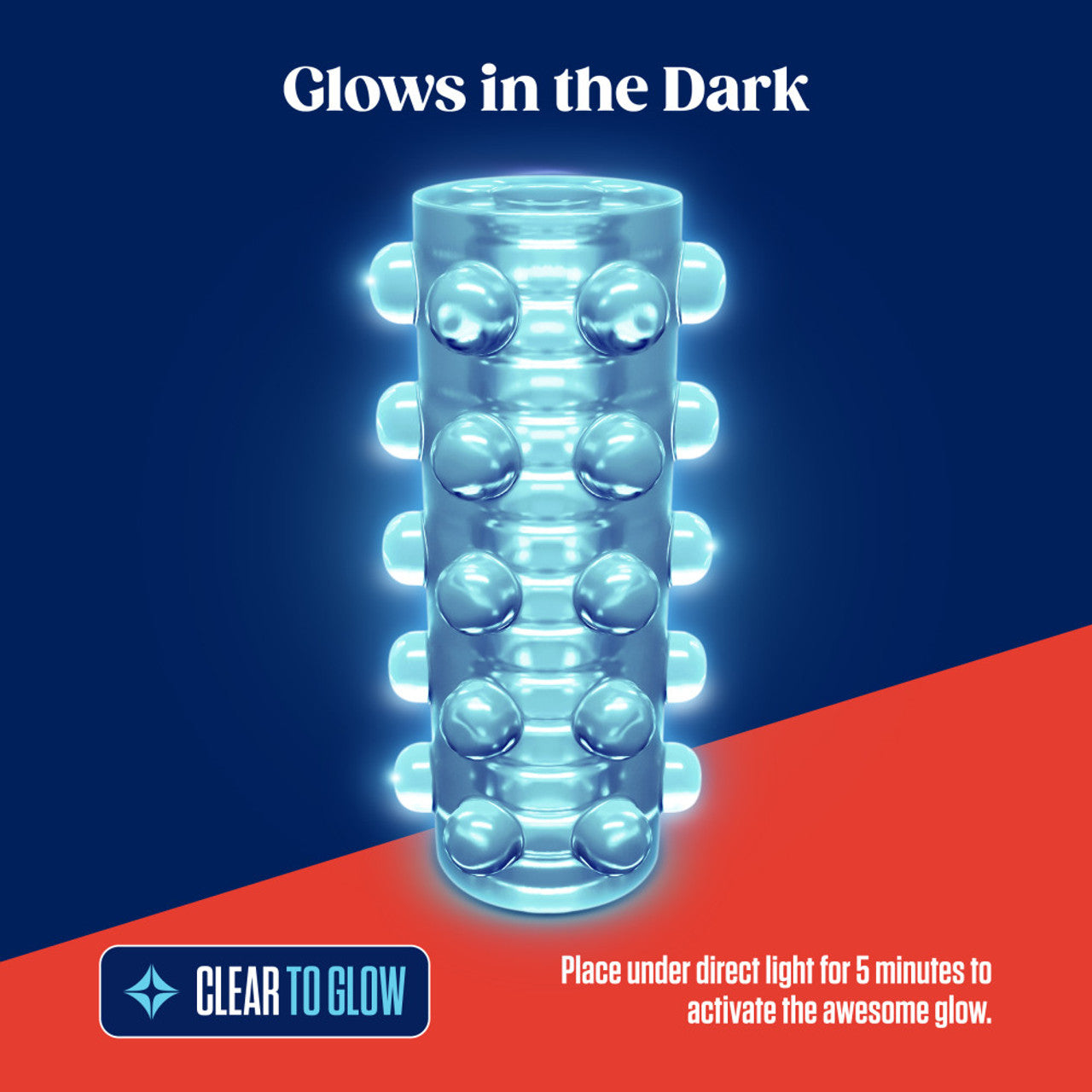 Rize Swich Self-Lubricating Glow-In-The-Dark Stroker Clear | Male Masturbator | Blush Novelties | Bodyjoys