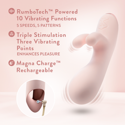 Blush Elora Triple Rabbit Vibrator Pink | Rabbit Vibrator | Blush Novelties | Bodyjoys