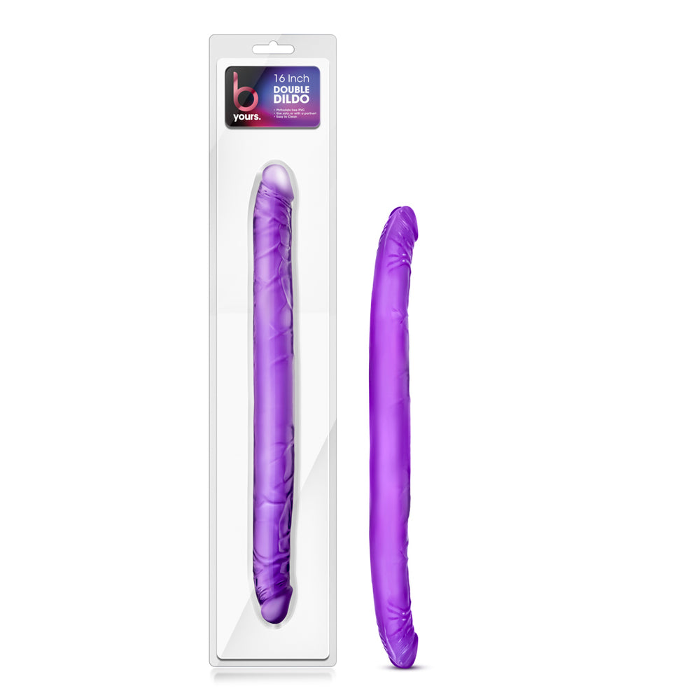 B Yours 16 Inch Double Dildo Purple | Double-Ended Dildo | Blush Novelties | Bodyjoys