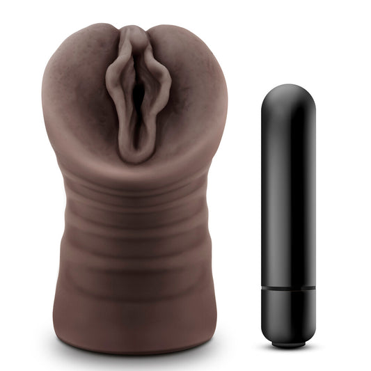 Hot Chocolate Alexis Vibrating Vagina Masturbator | Male Vibrator | Blush Novelties | Bodyjoys