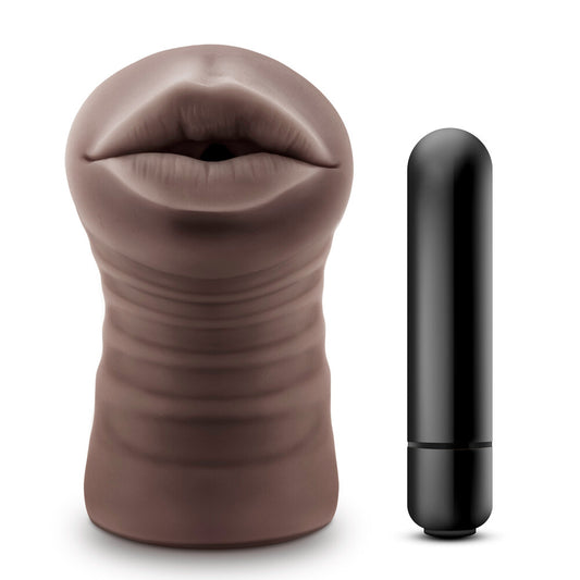 Hot Chocolate Heather Vibrating Mouth Masturbator | Male Vibrator | Blush Novelties | Bodyjoys
