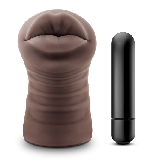 Hot Chocolate Renee Vibrating Mouth Masturbator | Male Vibrator | Blush Novelties | Bodyjoys