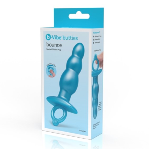 B-Vibe Bounce Beaded Silicone Plug Blue | Classic Butt Plug | B-Vibe | Bodyjoys