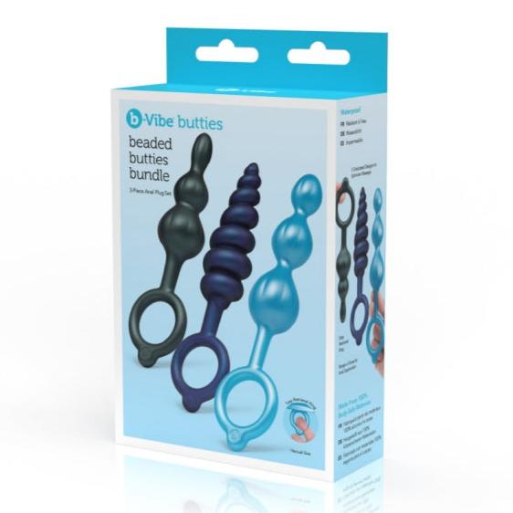 B-Vibe Butties Beaded Bundle Anal Plug Set 3 Pieces | Butt Plug Set | B-Vibe | Bodyjoys