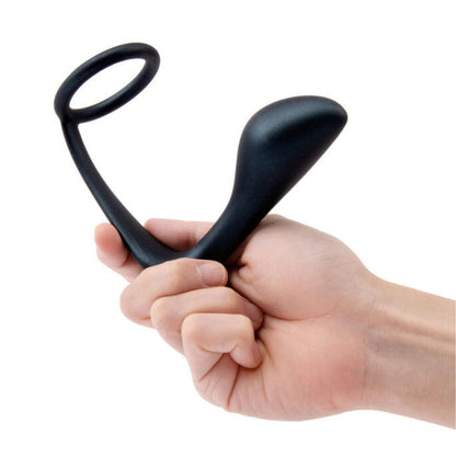 B-Vibe Ringer Cock Ring With Prostate Plug Black | Anal Cock Ring | B-Vibe | Bodyjoys