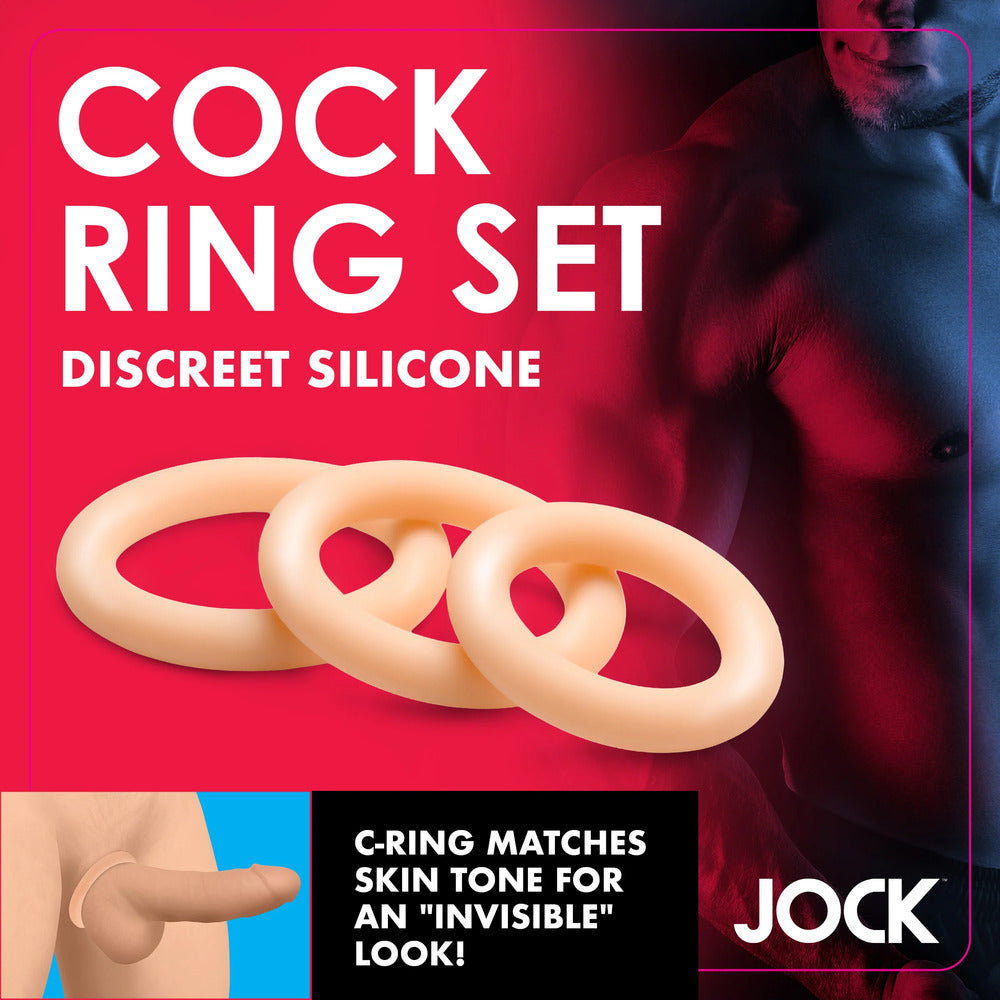 Jock Discreet Silicone Cock Ring Set 3 Pieces | Cock Ring Set | Curve Toys | Bodyjoys