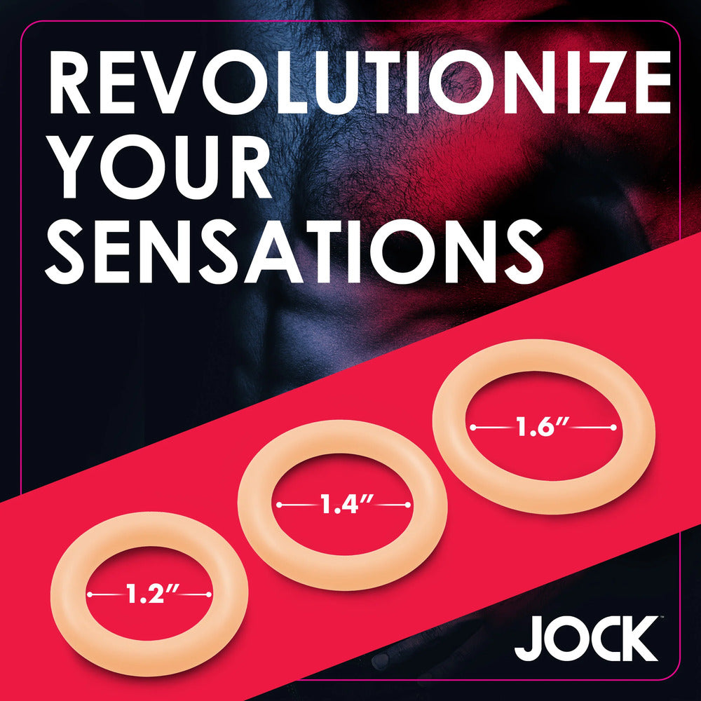 Jock Discreet Silicone Cock Ring Set 3 Pieces | Cock Ring Set | Curve Toys | Bodyjoys