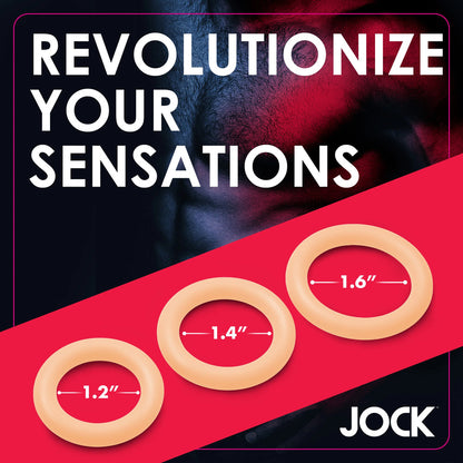 Jock Discreet Silicone Cock Ring Set 3 Pieces | Cock Ring Set | Curve Toys | Bodyjoys