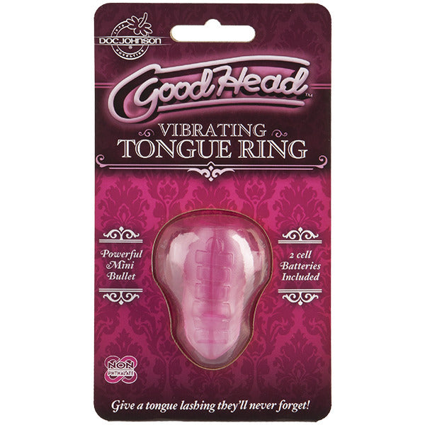 GoodHead Vibrating Tongue Ring Pink | Couples Oral Sex Toy | Doc Johnson | Bodyjoys