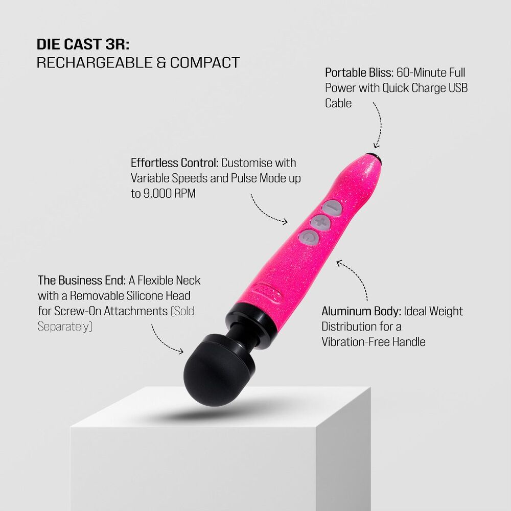 Doxy Die Cast 3R Rechargeable Wand Hot Pink | Massage Wand Vibrator | Doxy | Bodyjoys