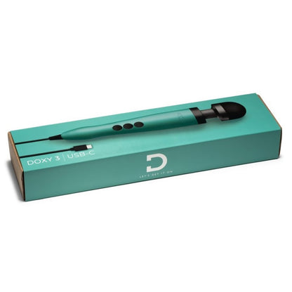 Doxy 3 USB-C Powered Wand Massager Turquoise | Massage Wand Vibrator | Doxy | Bodyjoys