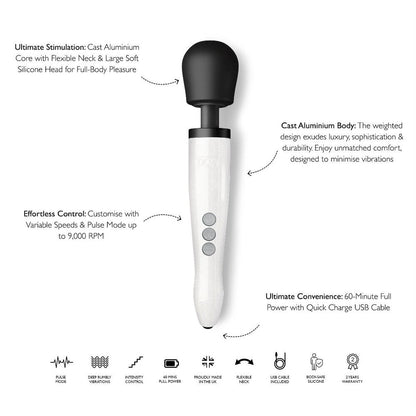 Doxy Die Cast R Rechargeable Wand Star Dust White | Massage Wand Vibrator | Doxy | Bodyjoys