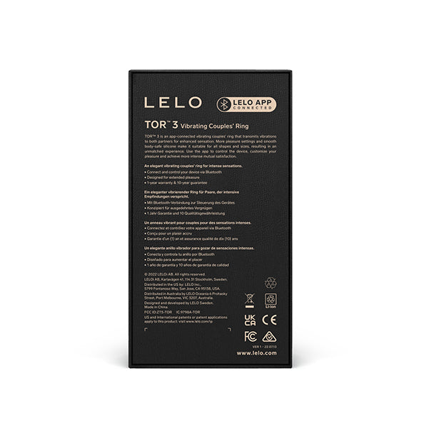 Lelo Tor 3 Vibrating Couples’ Ring Base Blue | Vibrating Cock Ring | Lelo | Bodyjoys