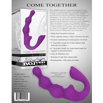 Evolved Come Together Strapless Strap-On Purple | Strapless Strap-On | Evolved Novelties | Bodyjoys