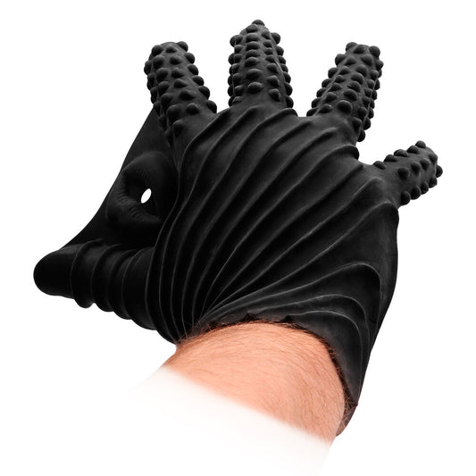 Fist It Textured Masturbation Glove Black | Male Masturbator | Shots Toys | Bodyjoys