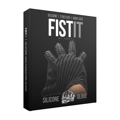 Fist It Textured Masturbation Glove Black | Male Masturbator | Shots Toys | Bodyjoys