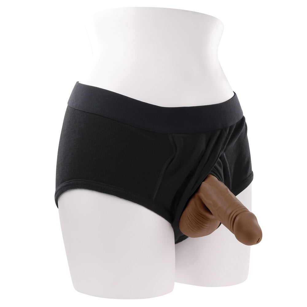 Gender X Stand To Pee Silicone Packer Dark Flesh | Packers & Packing Underwear | Evolved Novelties | Bodyjoys